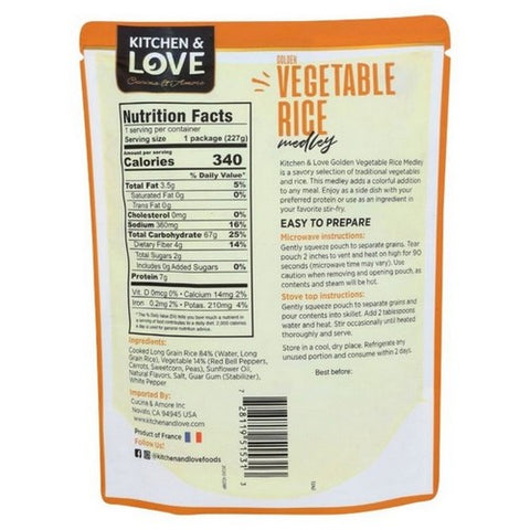 Kitchen And Love, Golden Vegetable Rice Medley, 8 Oz (Case Of 6)