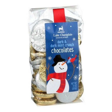 Lake Champlain, Dark and Dark Mint Crunch Winter Chocolate Coins, 10 Oz (Case Of 12)