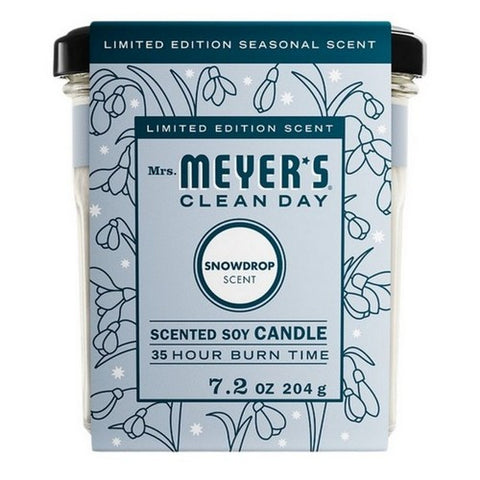 Mrs. Meyer's, Clean Day Soy Candle Snow Drop, 7.2 Oz (Case Of 6)