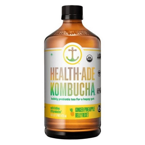 Health-Ade, Pineapple Ginger Belly Reset Kombucha, 16 Oz (Case Of 12)
