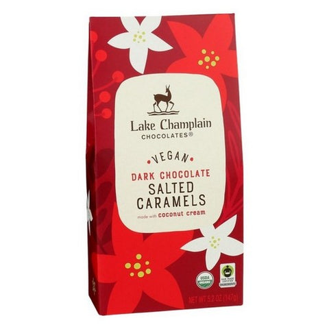 Lake Champlain, Dark Chocolate Pointsettia Salted Caramels, 5.2 Oz (Case Of 12)