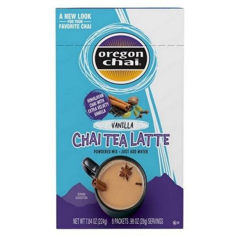 Oregon Chai, Vanilla Chai Tea Latte Dry Mix, 1 Oz X 8 Count (Case Of 6)
