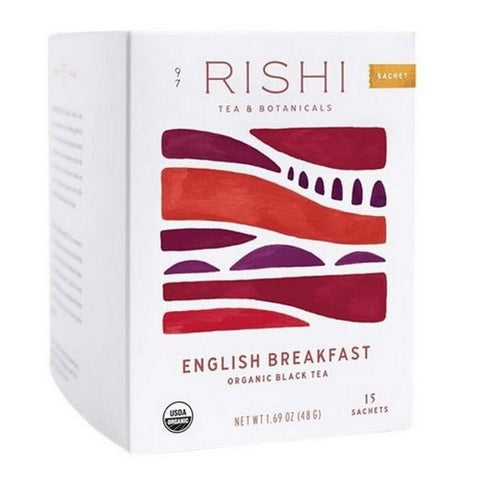 Rishi Tea, Organic Black Tea English Breakfast, 15 Bags (Case Of 6)