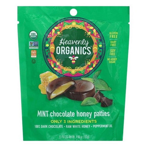 Heavenly Organics, Chocolate Mint Honey Patties, 4.66 Oz (Case Of 6)