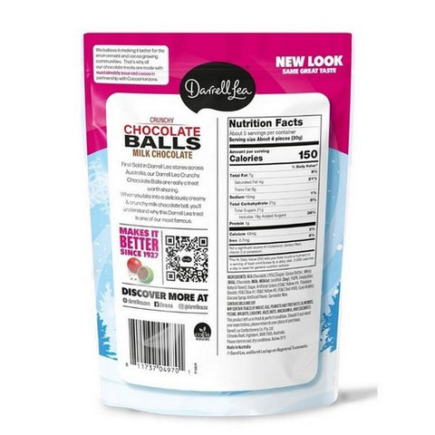 Darrell Lea, Christmas Milk Chocolate Crunch Balls, 5.6 Oz (Case Of 12)