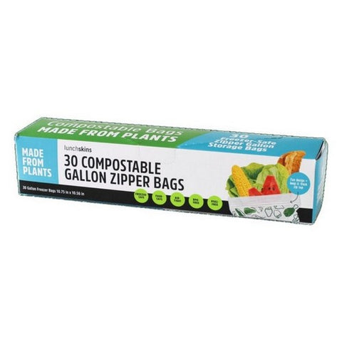 Lunchskins, Compostable Gallon Bags, 30 Count (Case Of 6)