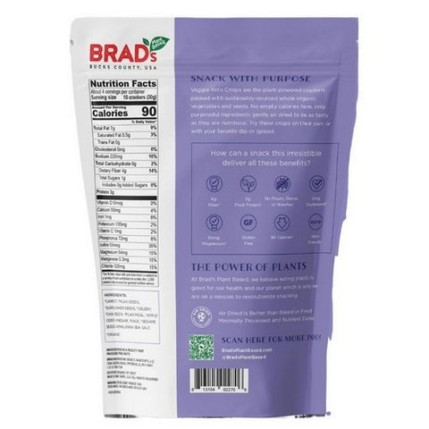 Brads Plant Based, Organic Sea Salt Keto Veggie Crisps, 4 Oz (Case Of 6)