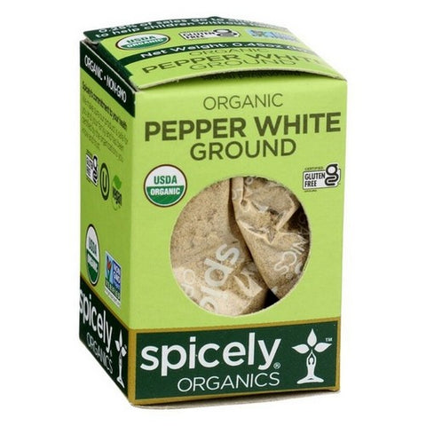 Spicely Organics, Organic Peppercorn White Ground, 0.45 Oz (Case Of 6)