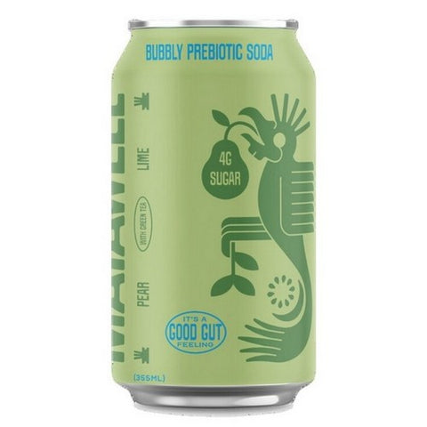 Mayawell, Pear Lime Prebiotic Soda, 12 Oz X 4 Count (Case Of 6)