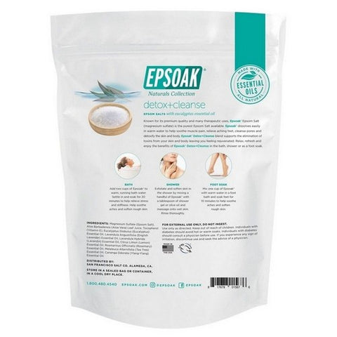 Epsoak, Epsom Salt Detox Cleanse Eucalyptus Essential Oil, 2 Lbs (Case Of 6)