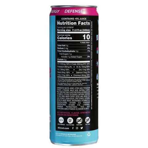 Eboost, Super Fuel Sparkling Blue Raspberry Energy Drink, 11.5 Oz (Case Of 12)