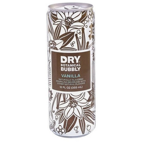 Dry Botanical Bubbly, Sparkling Beverage Vanilla Bean, 12 Oz X 4 Count (Case Of 6)