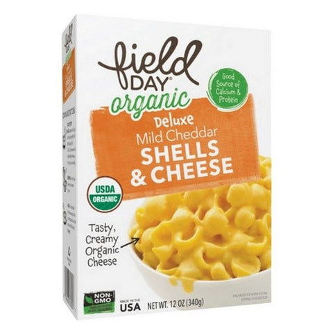 Field Day, Organic Deluxe Mild Cheddar Shells And Cheese, 12 Oz (Case Of 12)