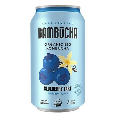 Bambucha Kombucha, Blueberry Tart Big Organic, 12 Oz (Case Of 12)