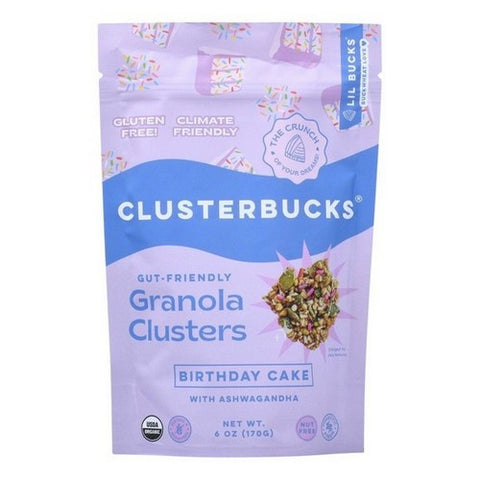 Lil Bucks, Birthday Cake Gut Friendly Granola Clusters, 6 Oz (Case Of 6)