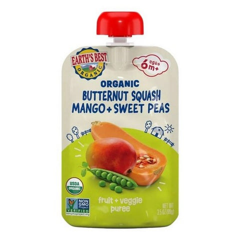 Earth's Best, Butternut Squash Mango And Sweet Peas, 3.5 Oz (Case Of 12)