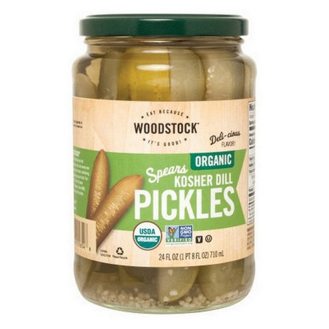 Woodstock, Organic Kosher Dill Pickle Spears, 24 Oz (Case Of 6)