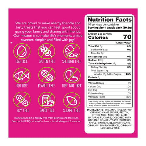 YumEarth, Organic Fruit Snacks Tropical, 7 Oz (Case Of 6)