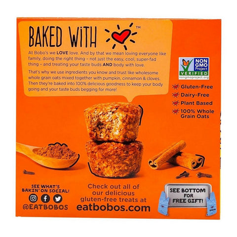 Bobos, Pumpkin Spice Oat Bites, 1.3 Oz X 10 Count (Case Of 4)