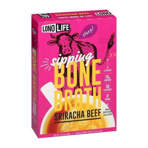 Lonolife, Sipping Bone Broth Sriracha Beef, 0.53 Oz X 4 Count (Case Of 6)