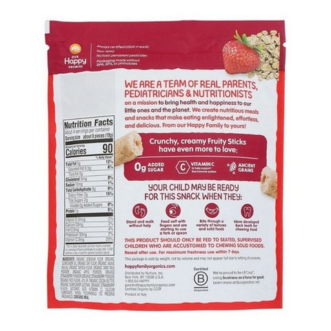 Happy Tot, Organics Fruity Sticks Strawberry, 2.54 Oz (Case Of 6)