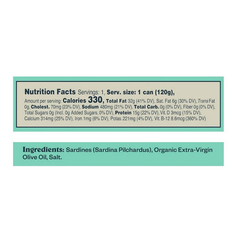 Patagonia Provisions, Sardines Extra Virgin OliveOil, 4.2 Oz (Case Of 10)