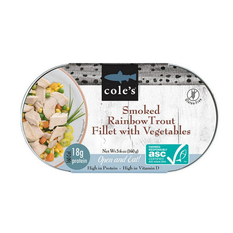 Coles, Rainbow Trout Fillet Smoked With Vegetables, 5.6 Oz (Case Of 6) Coles