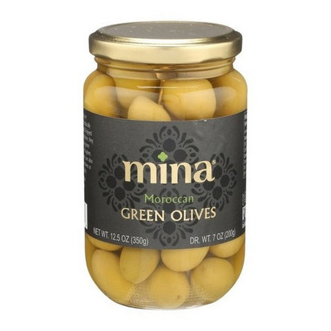 Mina, Moroccan Green Olives, 12.5 Oz (Case Of 6)