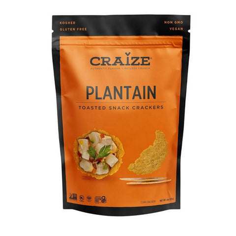 Craize, Plantain Toasted Corn Crackers, 4 Oz (Case Of 6)