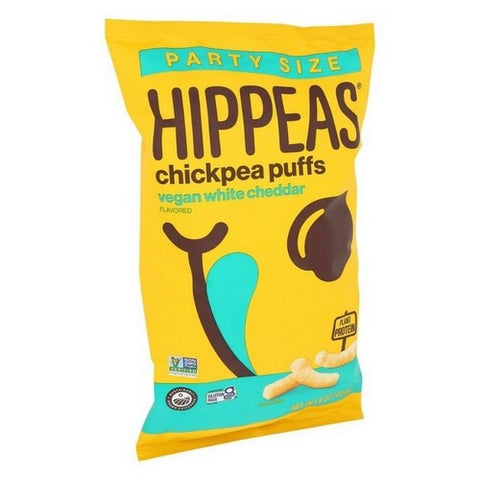 Hippeas, Vegan White Cheddar Flavored Chickpea Puffs Party Size, 8 Oz (Case Of 6)