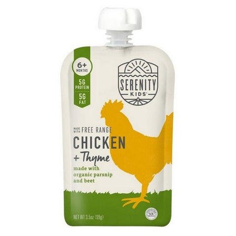 Serenity Kids, Free Range Pouch Chicken And Thyme, 3.5 Oz (Case Of 6)