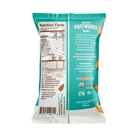 Puffworks, Baby Organic Almond Butter Puffs, 0.5 Oz (Case Of 6)
