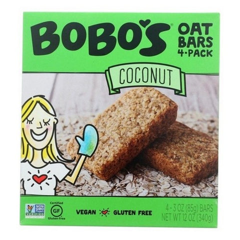 Bobo's Oat Bars, Vegan Gluten Free Coconut Oat Bars, 4 Pack (Case Of 6)