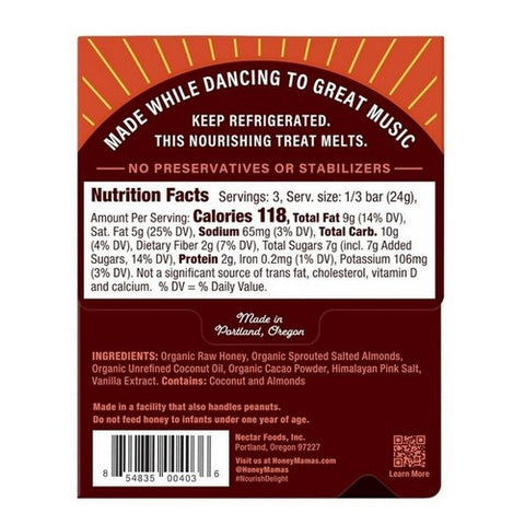 Honey Mamas, Peruvian Raw Cocoa Truffle Bar, 2.5 Oz (Case Of 12)