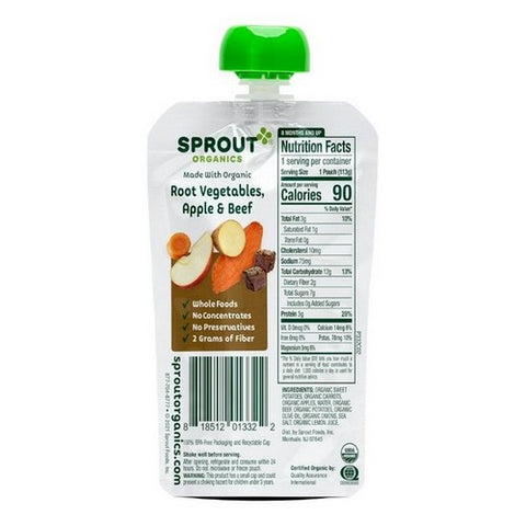 Original Sprout, Root Vegetables Apple With Beef Organic Baby Food, 4 Oz (Case Of 6)