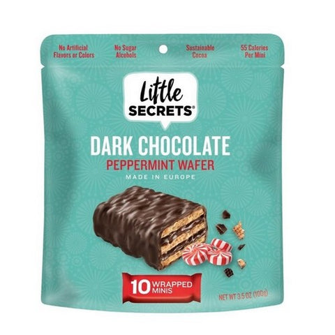 Little Secrets Llc, Mini Wafers Peppermint In Dark Chocolate, 3.5 Oz (Case Of 6)