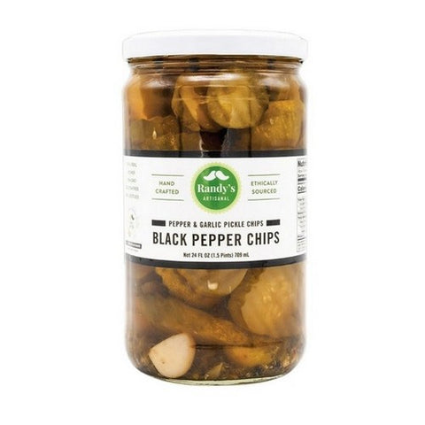 Randys Pickles, Black Pepper Chips, 24 Oz (Case Of 6)