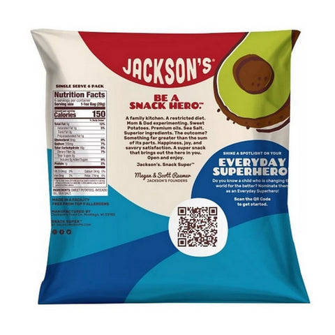 Jacksons Chips, Potato Chips, 6 Oz (Case Of 6)