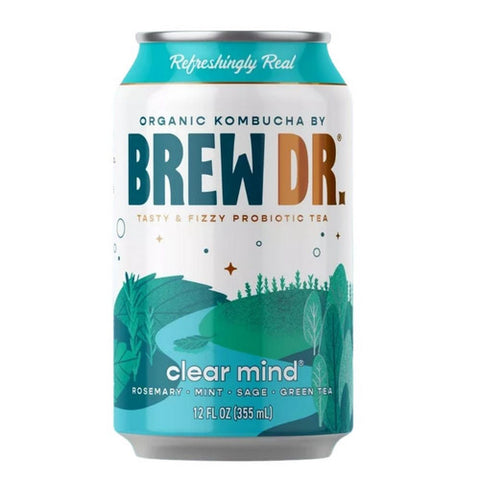 Organic Clear Mind 12 Oz X 4 Count (Case Of 6) by Brew Dr Kombucha