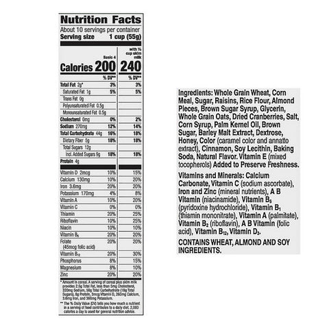 General Mills, Basic 4 Multigrain Cereal With Fruit And Almonds, 19.8 Oz (Case Of 6)
