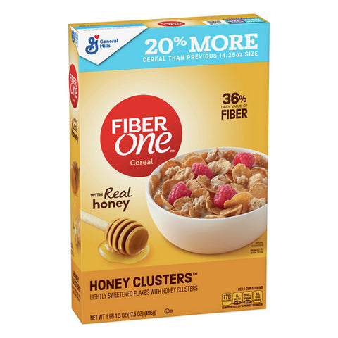 Fiber One, Honey Clusters Cereal, 17.5 Oz (Case Of 6)