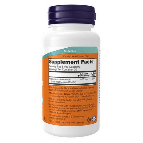 Now Foods, Magnesium Citrate, 60 Veggie Capsules