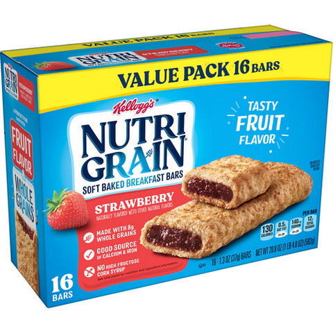 Nutri-Grain, Strawberry Soft Baked Breakfast Bars, 20.8 Oz (Case Of 6)