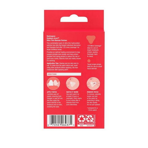 Neutrogena, Hydrocolloid Stubborn Acne Ultra Thin Blemish Patches, 16 Count (Case Of 6)