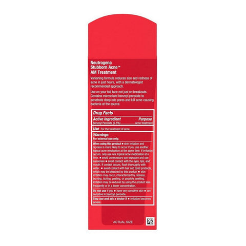 Neutrogena, Stubborn Acne Am Treatment With Benzoyl Peroxide Fragrance Free, 2 Oz (Case Of 3)