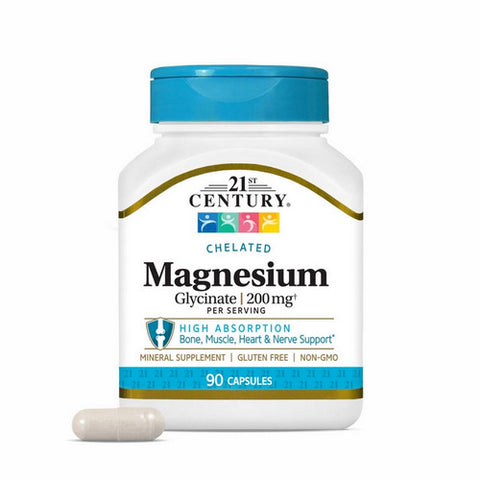 Chelated Magnesium Glycinate 90 Caps by 21st Century