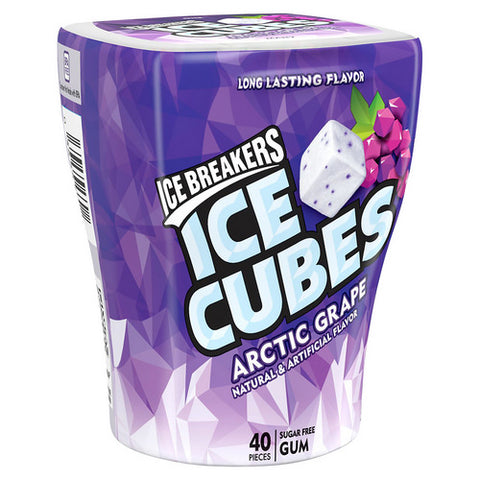Ice Cubes Arctic Grape Sugar Free Chewing Gum Bottle 3.24 Oz (Case Of 6) by Ice Breakers