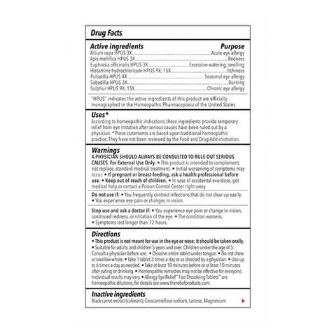 TRP Company, Allergy Eye Relief Fast Dissolve Tablets, 48 Count