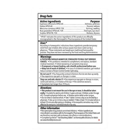 TRP Company, Complete Eye Relief Fast Dissolve Tablets, 48 Count