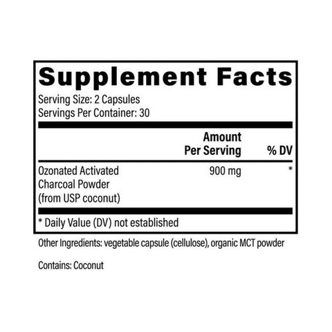 Global Healing Center, Ozonated Activated Charcoal, 60 Capsules